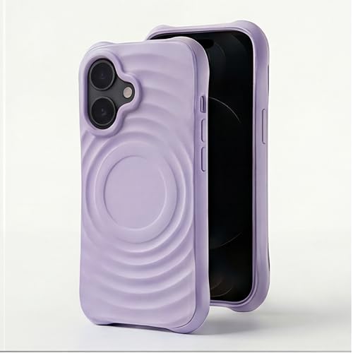 Image of amazon basics Shockproof Case for iPhone 17 | Ripple Pattern | Camera Protection | Protective Cover with Enhanced Grip & Wireless Charging Support - Light Purple