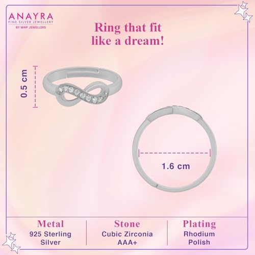 Image of ANAYRA Alina Sterling Silver Ring for Women & Girls, Stylish Anti Tarnish 925 Sterling Silver Jewellery for Women for Daily Use, Hallmark Certified, Valentine Gift for Girlfriend & Wife