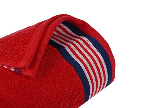 Image of Casa Copenhagen, Germany Design - He & She Super Soft Collection 100% Cotton 2 Pieces Large Bath Towel (Size : 70 x 140 cm) - American Blue & American Red