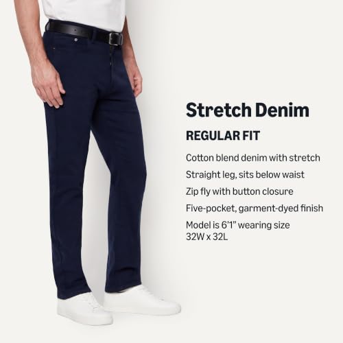 Amazon Essentials Men's Regular Fit Garment Dyed Five Pocket Pant, Navy, 42W x 32L - image 3