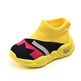 WEXCV Unisex Baby Jungen Mädchen Farbabstimmung Strumpfwaren Krabbelschuhe Neugeborenen Anti-Rutsch Licht Schuhe Lauflernschuhe 22.5-39