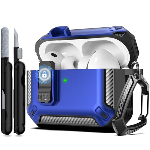 Image of AirPods Pro 3 Case with Magnetic Safety Lock Phone Stand Magsafe, Blue
