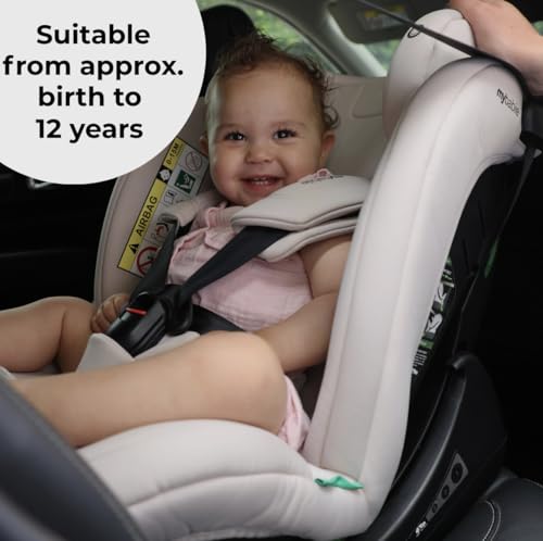 My Babiie MBCS200 360° Spin R129 Baby Car Seat – Top Tether, ISOFIX, Birth to 12yrs (40-150cm), i-Size, ERF, Group 0+/1/2/3, Rotating 360 Swivel - Pink Leopard - Image 3