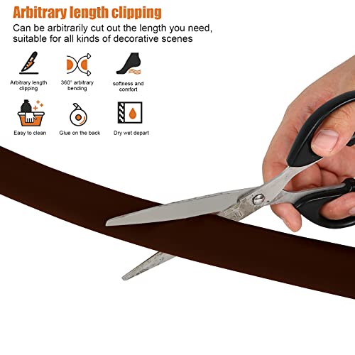 Self Adhesive Floor Transition Strip, 10Ft Pvc Flooring Transitions Edging Trim Strip Peel Stick Molding Trim For Carpet Transition 7-10 Mm (Coffee) #TOP3