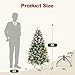 4ft Unlit Christmas Tree Pre-Decorated Snow Flocked with Pine Cones & Red Berries Artificial Xmas Tree for Holiday Office Outdoor Christmas Decoration(Green White)