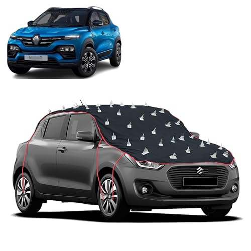 Image of Dog Protection Spike Car Cover for Renault Kiger Bonnet to Roof Easy Installation with 4 Elastic Hook Strap | Anti-Scratch Soft Cotton Inner | Complete Protection from Street Dogs & Monkeys