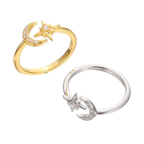 Bagues ajustables étoiles et lune : finis les problèmes de taille avec ces bijoux ouverts