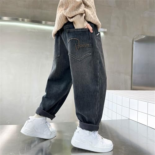 Kids Boys Wide Leg Jeans Baggy Straight Casual Fashion Loose Denim Pants Y2k Streetwear Kids Retro Style Jeans4