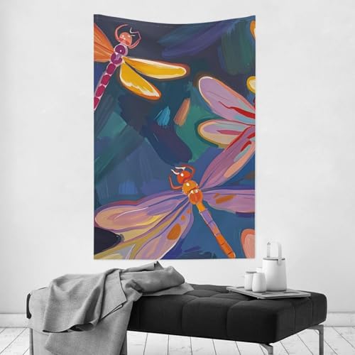 Tapisserie murale libellule peinte à la main 152x101 cm GJHKSSVB