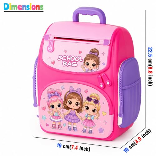 Image of Zest 4 Toyz Electronic Piggy Bank for Kids School Bag ATM Money Bank with Password Lock Finger Print Sensor Cash Coin Musical Money Safe for Kids Girls Piggy Savings Bank (Pack of 1) Multicolor