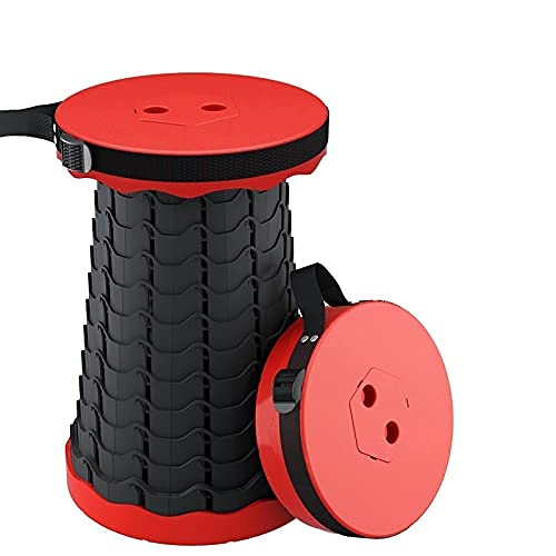 Tabouret pliable rétractable portable rouge au design plastique créatif