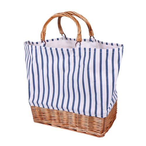 Sac fourre-tout femme léger YARNOW bleu en coton lin pour le quotidien