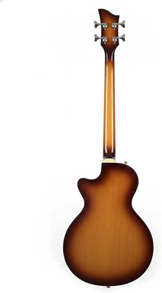 Grote Hollow Body Electric Single-cutaway Bass Guitar Vintage Style Bass with Dual Humbucker Pickups, Professional 4 String Bass for Beginners and Adults (VS)