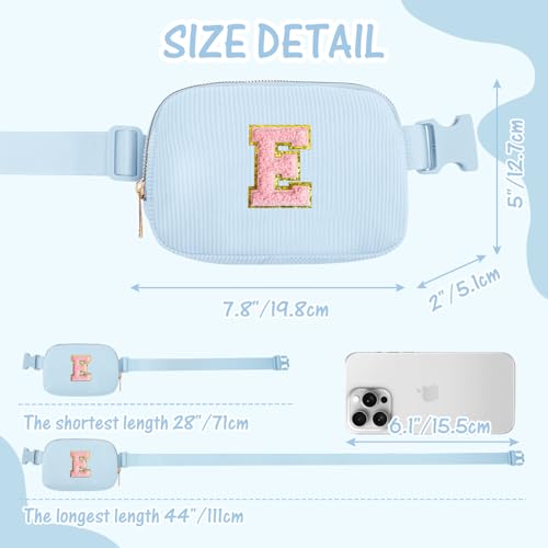 Image of Gitus Birthday Gifts for 10 11 12 13 14 15 16 Year Old Girls Personalized Gifts for Women Initial Fanny Pack Crossbody Bag Belt Bag Cute Preppy Stuff for Teen Girls Teenage Girl Gifts (Icing Blue-E)