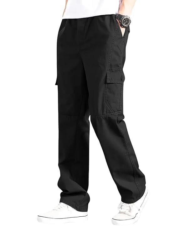 Cargo for Men || Cotton Cargo Pant || Drawstring Waist Pant || Men's Cotton Cargo Pants || Straight-Leg Cargo for Man-picture-45