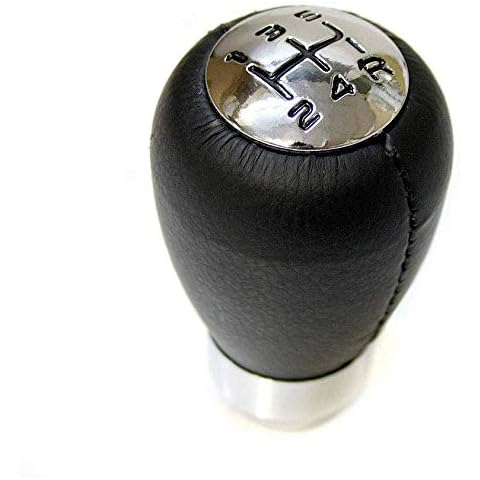 Gear Shift Knob Black Leather 5 Speed Manual Universal Cover