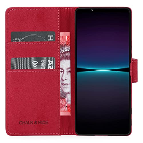 CHALK & HIDE, Real Leather Book Wallet Flip Case Cover For Sony Xperia 1 IV (2022), Real Leather Design With Card Slot - Image 2