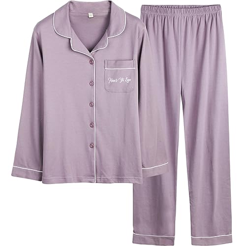 [ヒルトップクラウド] パジャマ レディース 長袖 綿100％ ルームウェア レディース 上下セット 厚手 前開き 部屋着 吸汗通気 肌に優しい 暖かい 春秋冬用のサムネイル