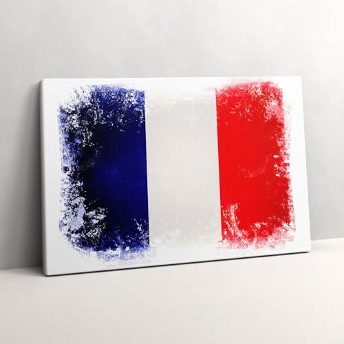 Toile imprimée drapeau français 60x40cm aux couleurs éclatantes