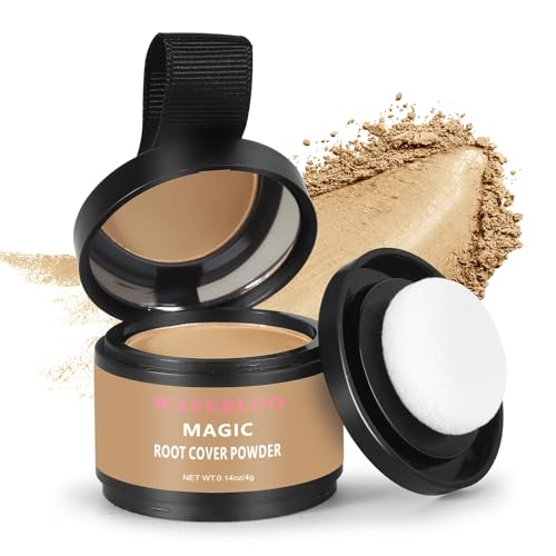 Waverloo Magic Root Cover Up Hairline Powder Instantly Conceals Bald Spot High Forehead and Hair Loss Powder Sweat and Waterproof Root Touch Up Hair Powder for Women & Men (Dark Blonde 4g)