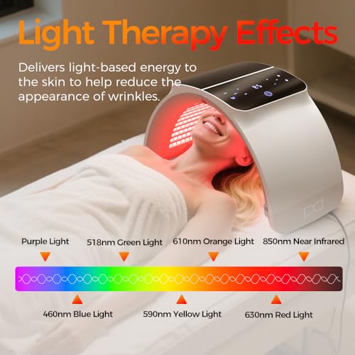 Bestqool LED Mask Photon LED Light Therapy - 6 Colors with Near Infrared Light LED Face Mask for Skin Rejuvenation SPA Facial Body Skin Care Beauty Salon Device - Image 5