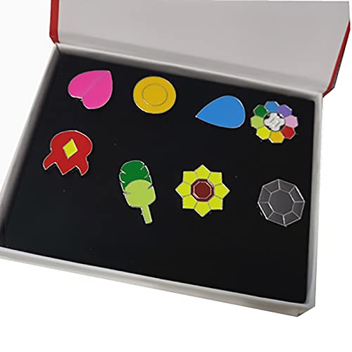 YUANstore Van toepassing op Pocket Monster Generation 1-6 Gym Badge Collection Box, Game Collection Set van 8 stuks, cadeau voor jongen en meisjes