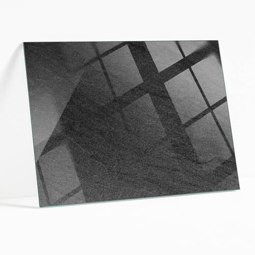 Tablero de la Mesa de Cristal Templado Rectangular 100x70 cm | Placa De Seguridad | Topes Antideslizantes | Instalación Rápida | Bordes Pulidos | para Salón | Diseño Moderno - Piedra Natural