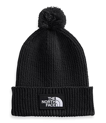 Bonnet The North Face Logo Box Pom pour homme : bonnet noir en maille à pompon classique