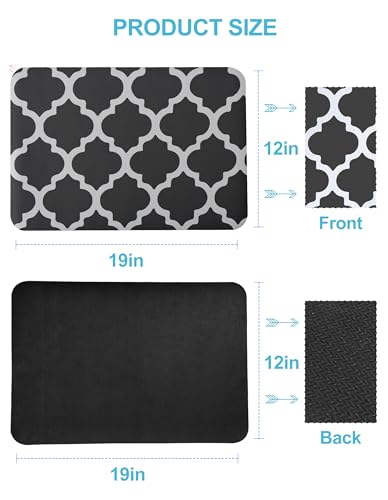 Image of Dish Drying Mat for Kitchen Counter, 12 inchx19 inch Dish Drying Pad with Non-slip Rubber Backed, Hide Stain Anti Absorbent for Kitchen Counter, Drying Mat for Coffee Machine Dish Rack (Gray Trellis)