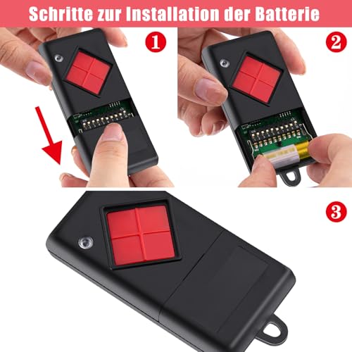 pepape Garagentor Handsender für Dickert MAHS40-01, MAHS40-04, AHS40-02, AHS40-03, AHS40-04, Kompatibel mit Dickert 40,685MHz Dip-Schalter Garagenfernbedienung