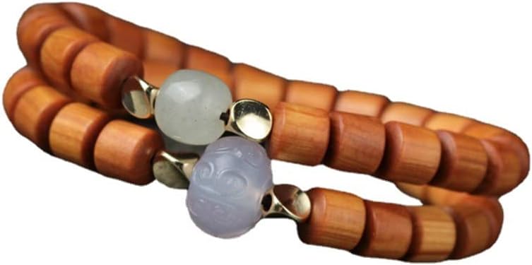 崖柏桶珠回纹款手链手串念珠装饰7×9男女式文玩装饰(7×9)