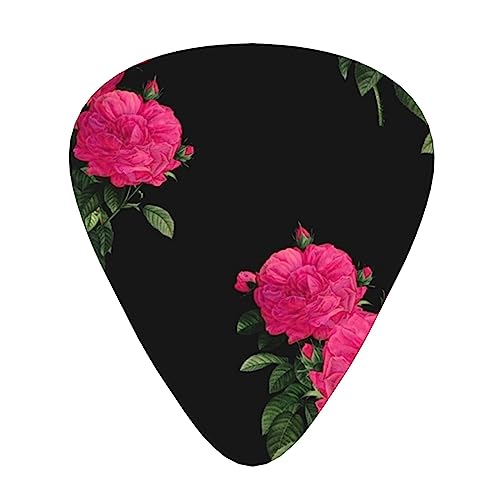 ローズホットピンク ギターピック Guitar Pick 12枚セット ティアドロップ型 エレキギター/アコースティックギター/クラシックギター/ベース等の練習に最適な12枚セット