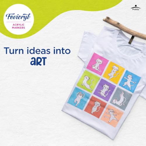 Image of Fevicryl Multi-Surface Dual Tip Markers - 24 Vibrant Colors | Works on Wood, Metal, Plastic, Glass, Ceramic, Fabric & More | Quick-Dry, Fade-Resistant, Ideal for DIY & Professional Art