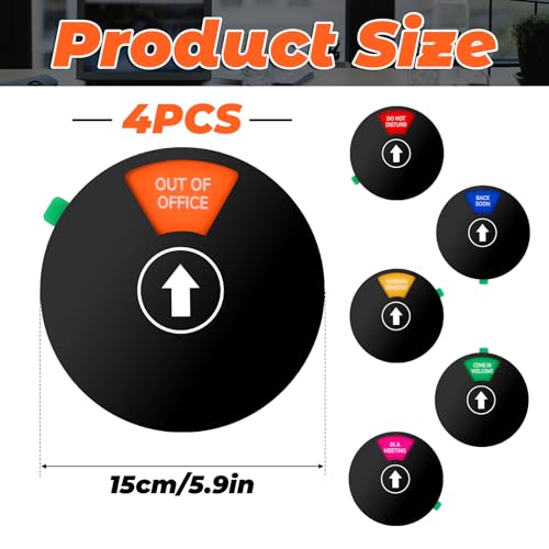 Panneau de porte Come in Welcome avec 6 statuts interchangeables noirs