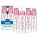 Dr. Brown's Options+ Baby Bottles, 8 oz/250ml, Narrow Bottle, Pink Floral Designs, 4 Pack