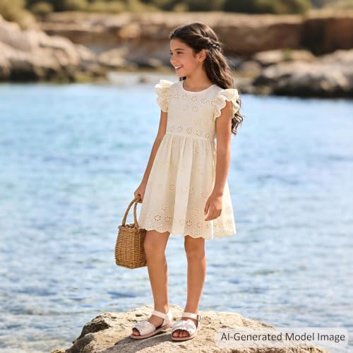 Image of Felix & Flora Toddler Girl Sandals - Little Girl Easter Dress Shoes Lightweight Open Toe Beach Holiday Flats