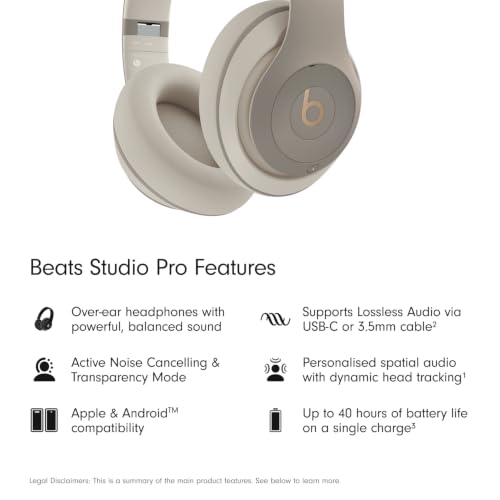 Image of Beats Studio Pro Premium Wireless Over-Ear Headphones- Up to 40-Hour Battery Life, Active Noise Cancelling, Great for Travel & Commuting, USB-C Lossless Audio - Amazon Exclusive Khaki