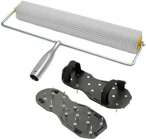 Spiked Roller 400 mm Spikes 20 mm + Spiked Shoes 25 mm Screed Flooring Resin Floor