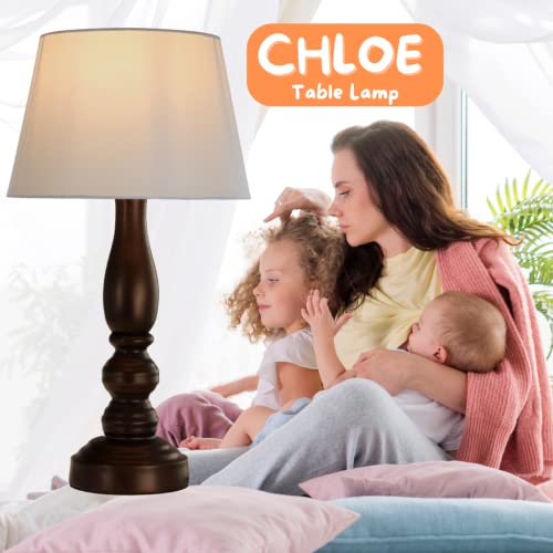 Lightaccents Chloe Bronze Table With Fabric Shade Bronze Lamp For Bedrooms - Night Stand Lamp For Bedroom - The Perfect Bedside Lamp - Side Table Lamp With Fabric Bell Shade (Cream) #TOP1