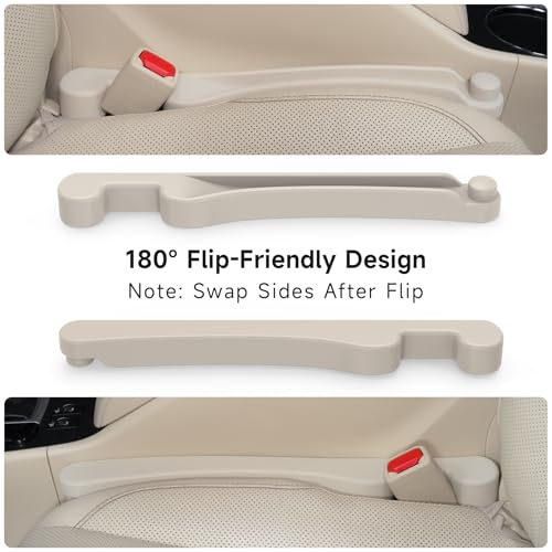Image of Givifive Car Seat Gap Filler Set of 2, Soft Foam Multifunctional Seat Side Gap Filler with Organizer & Hook Function, 3in1 Gap Stopper Universal Fit Car SUV Truck Fill The Gap Between Seat & Console