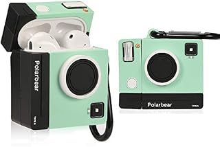 Lupct Green Camera Compatible with Airpods 1/2 Case Silicone,Cute Cartoon 3D Cool Air