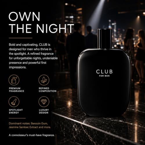 Image of Fragrance One CLUB for Men 3.4 Fl Oz | Extrait de Parfum by Jeremy Fragrance, fresh woody scent with benzoin gum & jasmine sambac, for nightlife, clubs & parties