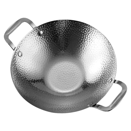 TOGEVAL Olla de Acero Inoxidable con Doble Asa Resistente Altas Temperaturas para Cocina Casera Diseño Pulido Seguro y Fácil Limpieza para Mariscos y Hot Pot