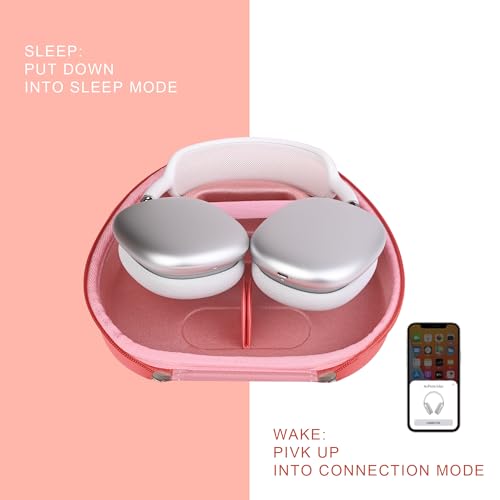 Headphone Case for AirPods Max Hard Portable Over Ear Headphone Carrying Case, Wireless Headphone Storage Protective Case for Travel Home (RED) by stukcaze - Image 3