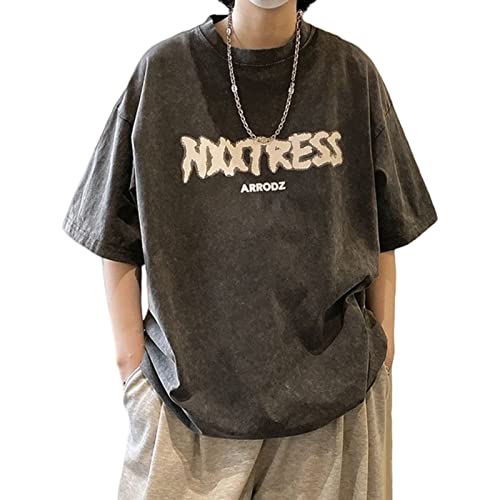 T-shirt grunge emo streetwear à manches courtes pour adolescents et adultes