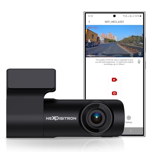 Image of NEXDIGITRON NEO Car Dash Camera, Full HD 1080P, Made in India, 2MP CMOS Sensor, 5G 140 Wide Angle Lens, Detachable & 360 Rotatable, Super-Capacitor, DIY Installation, Upto 128GB Supported