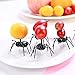 Leikance Widelce do wykałaczki z mrówkami owocowymi, patyczki 3D plastikowe widelce do deserów mrówki ciasto owocowe widelec na imprezę 12 szt