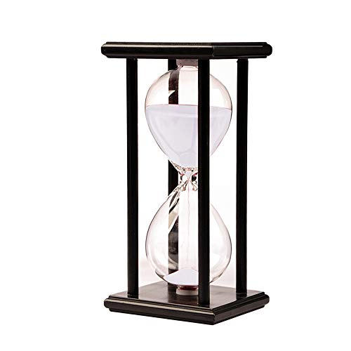 砂時計 タイマー 砂タイマー カラフルな砂時計 サンドタイマー15/30/45/60分、時間管理アシスタント クリエイティブギフト リビングルームオフィスデコレーション 癒し 人気 (45分, ブラック枠 ホワイト砂,)