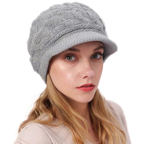 Gorro de punto con visera para mujer miniatura 6