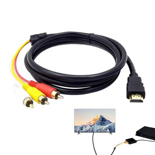 BaZuyunMd Câble HDMI vers RCA adaptateur audio/vidéo pour téléviseur, HDTV, lecteur DVD, 1,5 m